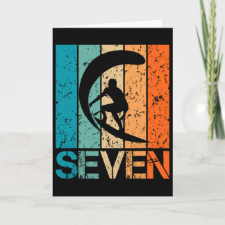 Carte Anniversaire de 7 ans de surf 7 ans Garçon Fille N