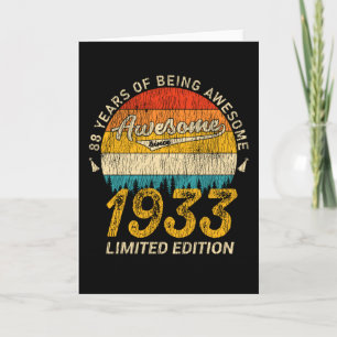Carte anniversaire de 92 ans 1933 Magnifique 92e anniver