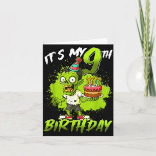 Carte Anniversaire de 9 ans Zombie 9 ans Joyeux Hallowee