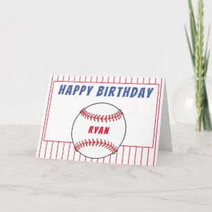 Carte Anniversaire de Baseball Enfants Personnalisés