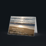 Carte Anniversaire de Beach Sister et Brother in Law<br><div class="desc">Bonne carte d'anniversaire mariage pour belle-soeur et beau-frère avec des vagues qui s'écrasent sur la plage au coucher du soleil,  et vers sincère.</div>