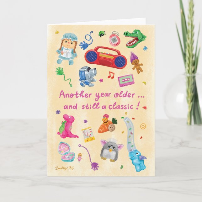 Carte Anniversaire de bébé des années 90 (Devant)