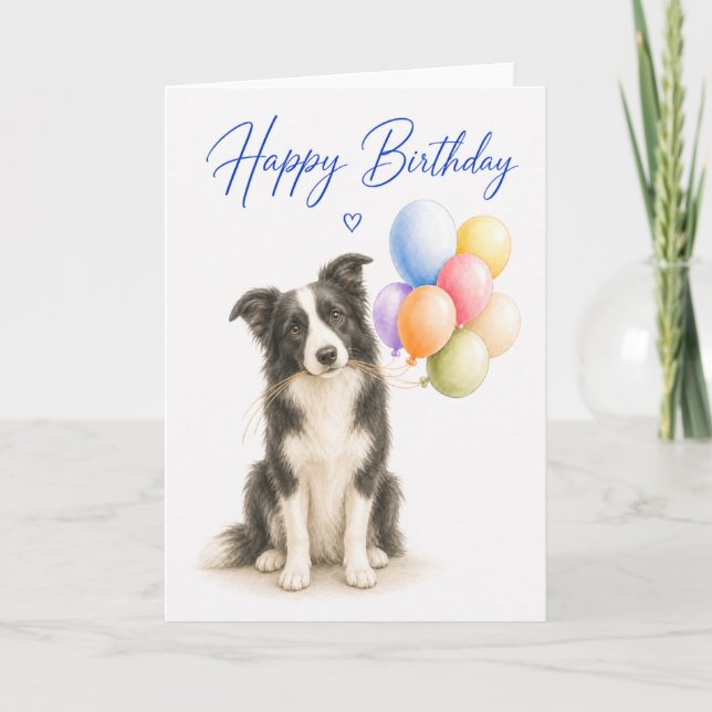 Carte Anniversaire de Border Collie (Devant)