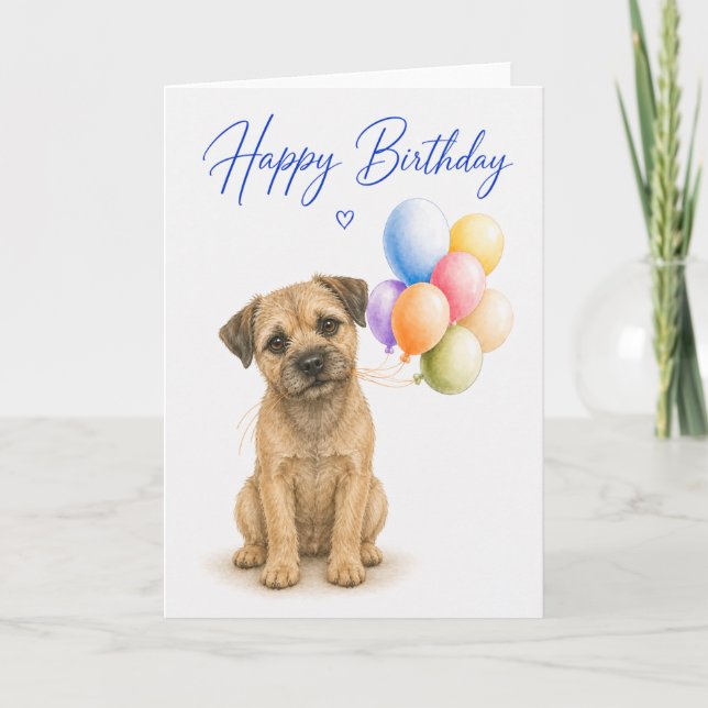Carte Anniversaire de Border Terrier (Devant)