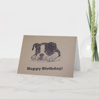 Carte Anniversaire de Boston Terrier
