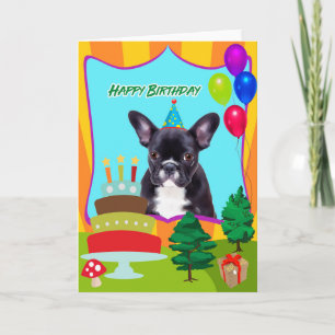 Carte Anniversaire de bouledogue français