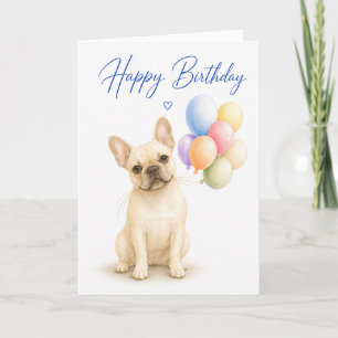 Carte Anniversaire de Bouledogue Français