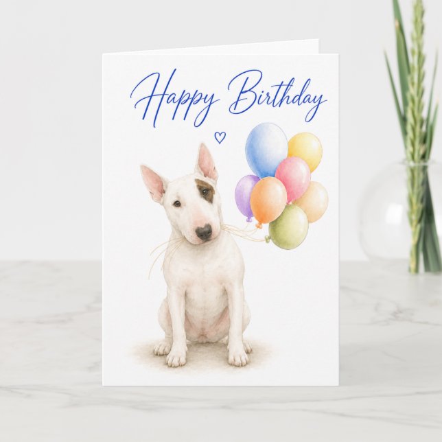 Carte Anniversaire de Bull Terrier (Devant)
