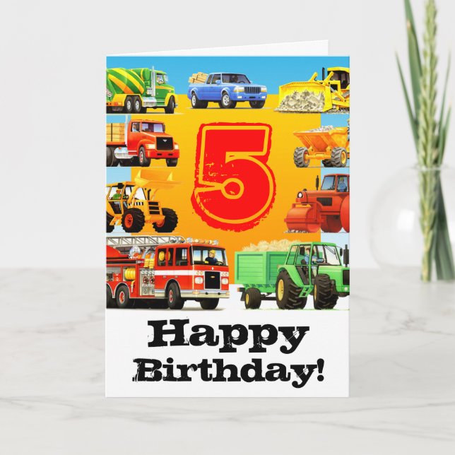 Carte Anniversaire de camion fait sur commande de la (Devant)
