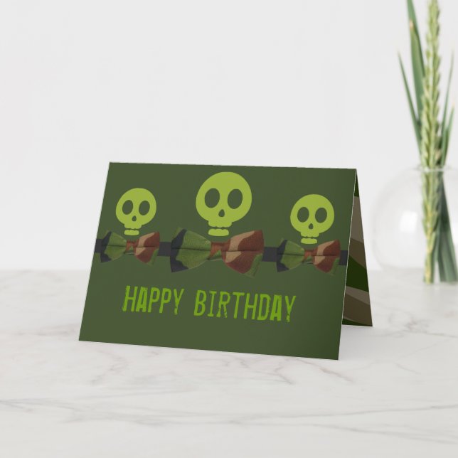 Carte Anniversaire de Camo Skeleton (Devant)