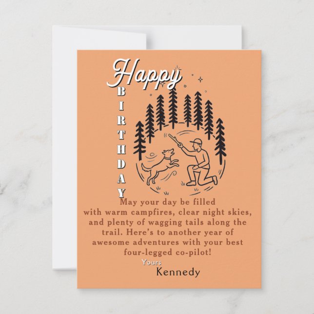 Carte Anniversaire de campeur  (Devant)