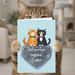 Carte anniversaire de chat 11 ans de mariage