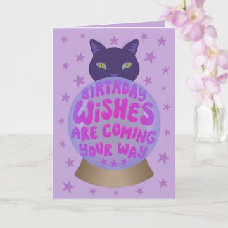 Carte Anniversaire de chat noir Fortune
