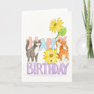 Carte Anniversaire de chats d'amour