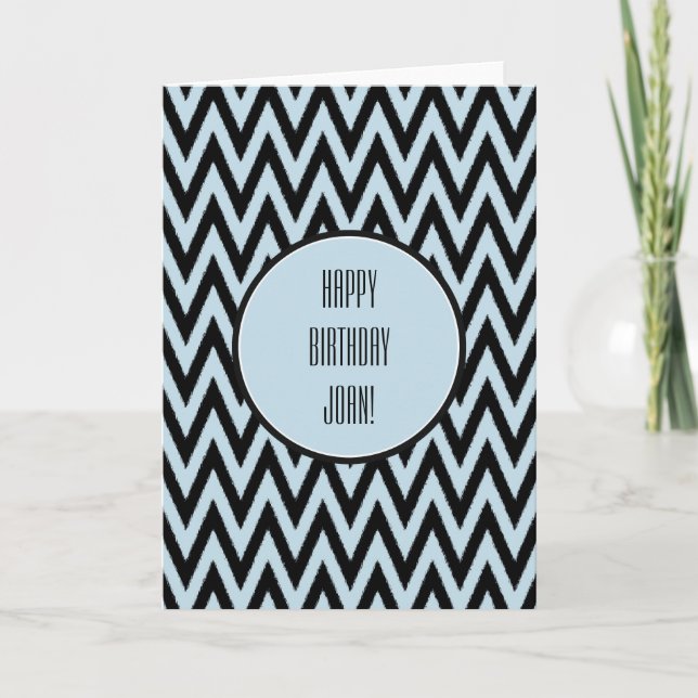 Carte Anniversaire de Chevron de noir bleu (Devant)