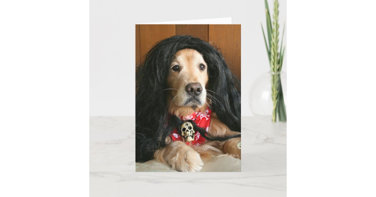 Carte Anniversaire De Chien De Rock De Golden Retriever Zazzle Fr