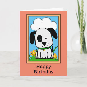 Carte Anniversaire de chien noir et blanc