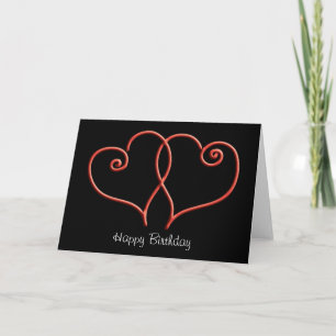 Carte Anniversaire de coeurs de remous de rouge et de