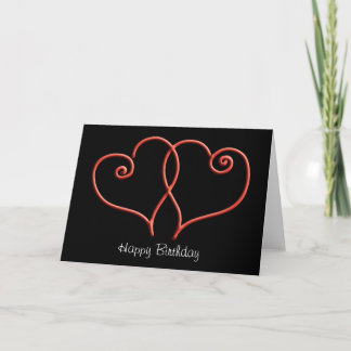 Carte Anniversaire de coeurs de remous de rouge et de