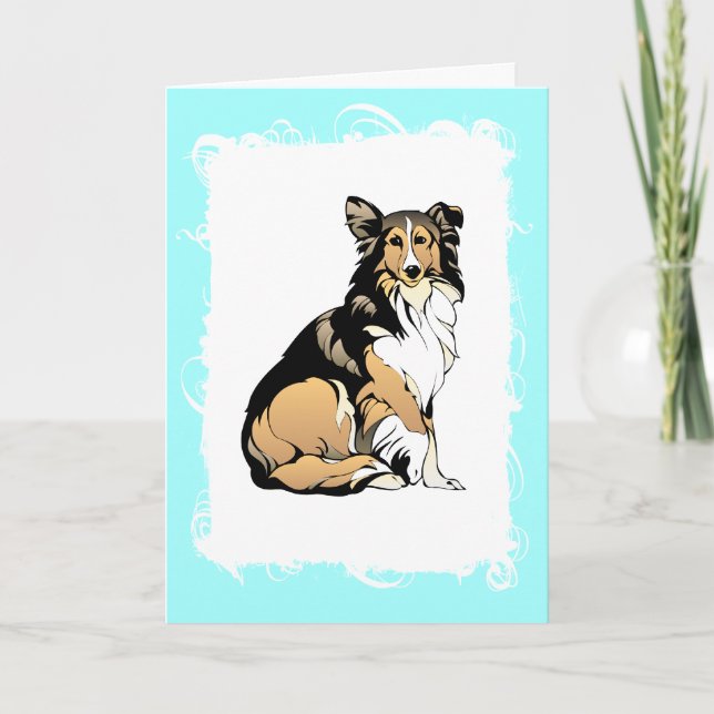 Carte Anniversaire de Collie (Devant)