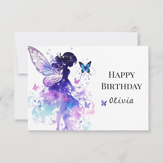 Carte Anniversaire de contes de fées imprimées enchantée (Devant)