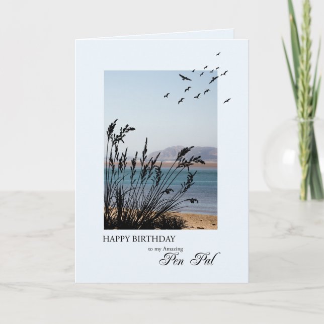 Carte Anniversaire de correspondant, scène de bord de la (Devant)