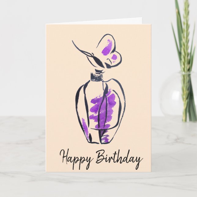 Carte Anniversaire de couleur pour aquarelle de mode de (Devant)