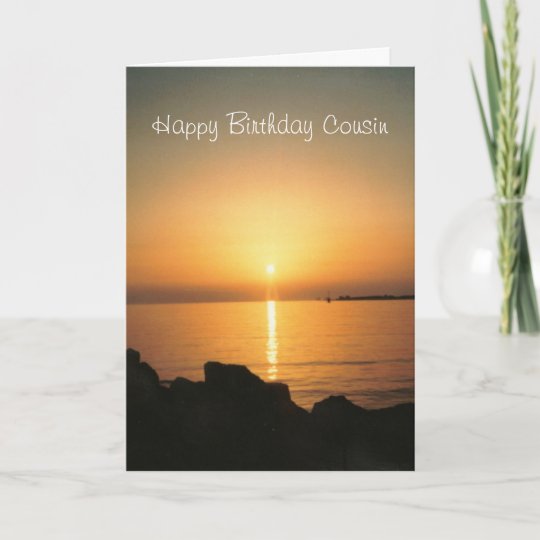 Carte Anniversaire De Cousin De Coucher Du Soleil Zazzle Fr