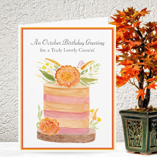 Carte Anniversaire de Cousin en Octobre Marigolds sur Gâ