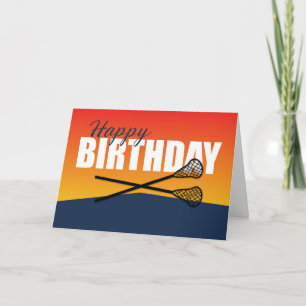 Carte Anniversaire de crosse sur Blue and Orange Athlete