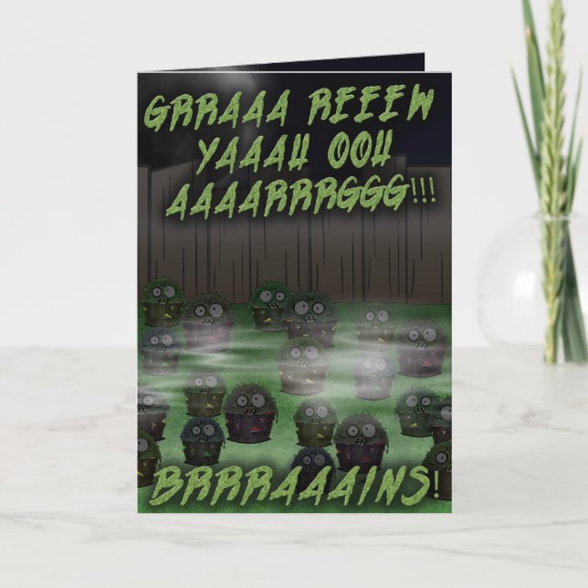 Carte Anniversaire de Cupcake Zombie #4 (Devant)