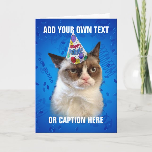 Carte Anniversaire de Customizeable de chat grincheux (Devant)