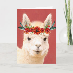 Carte Anniversaire de Cute Boho Llama