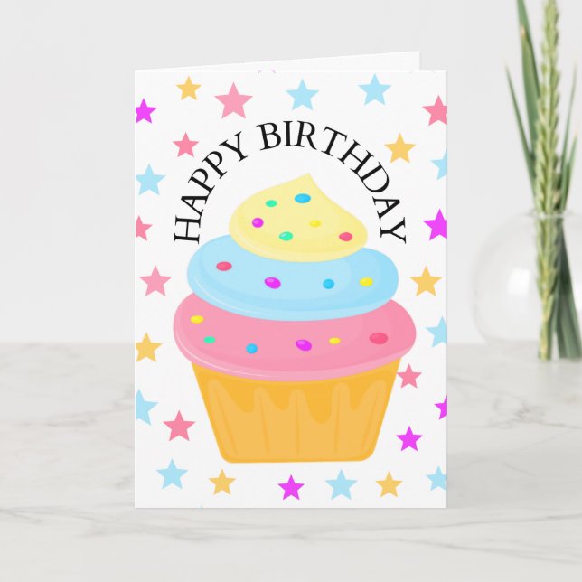 Carte Anniversaire de Cute Cupcake (Devant)