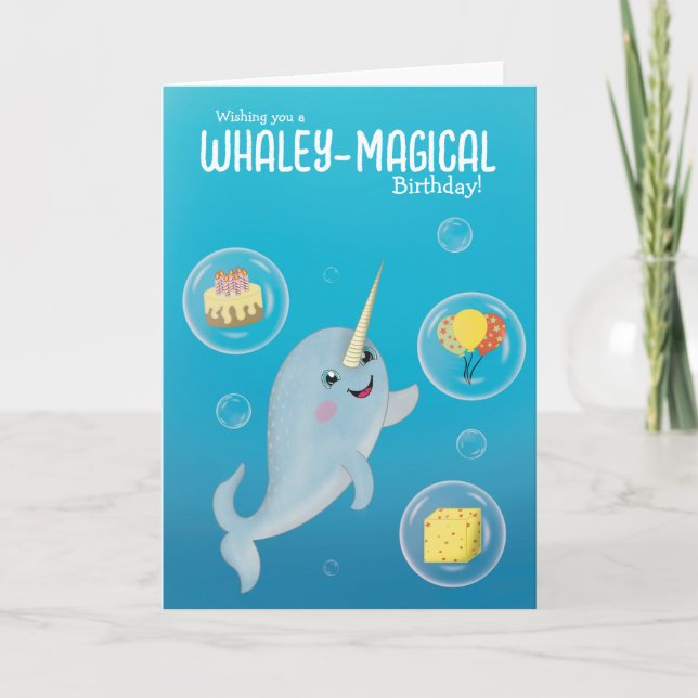 Carte Anniversaire de Cute Narwhal (Devant)