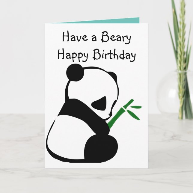 Carte Anniversaire de Cute Panda en bambou (Devant)