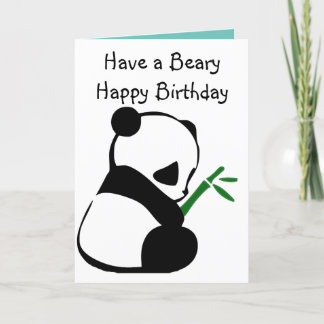 Carte Anniversaire de Cute Panda en bambou