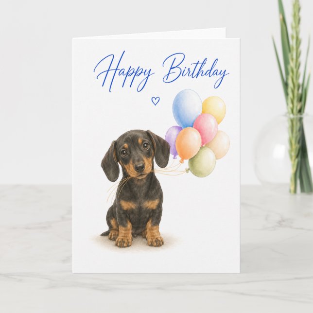 Carte Anniversaire de Dachshund (Devant)