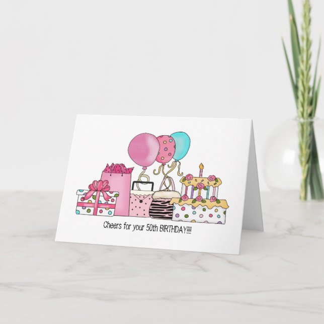 Carte anniversaire de diva, encouragez votre 50e anniver (Devant)