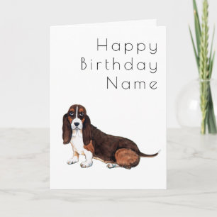 Carte Anniversaire de Dog Basset Hound Deco