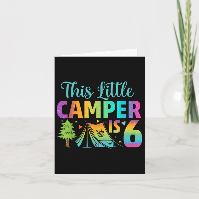 Carte Anniversaire de enfant de camping 6 ans Camping 6e (Devant)