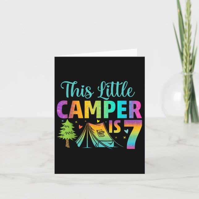 Carte Anniversaire de enfant de camping 7 ans Camping 7e (Devant)