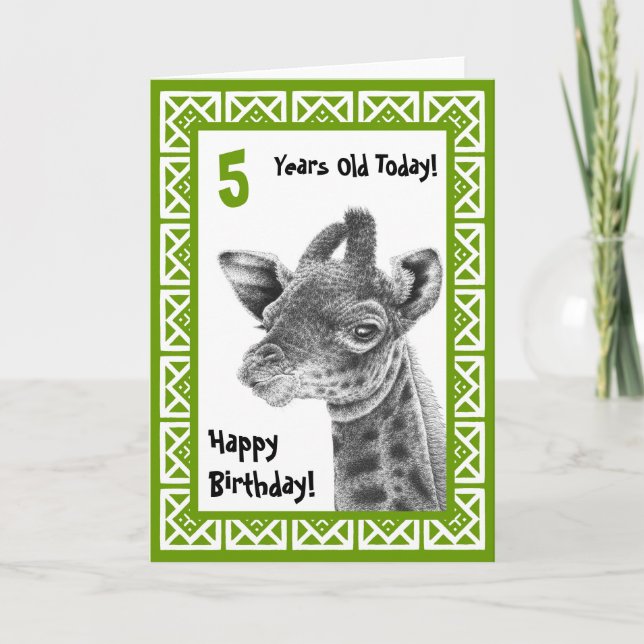 Carte Anniversaire de enfant de Giraffe Bébé migno (Devant)