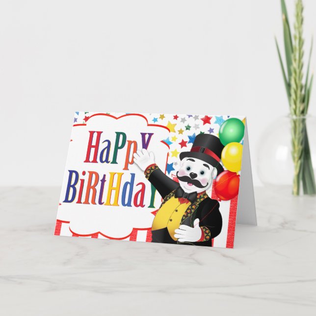 Carte Anniversaire de enfant de l'ours polaire de cirque (Devant)