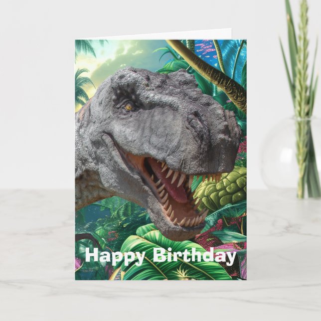 Carte anniversaire de enfant Dinosaur (Devant)