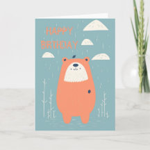 Carte Anniversaire de enfant d'ours