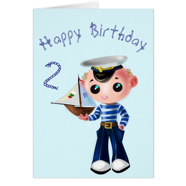 Carte Anniversaire de enfant Little Sailor (Devant)