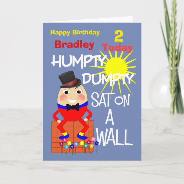 Carte Anniversaire de enfant personnalisée Humpty  (Devant)