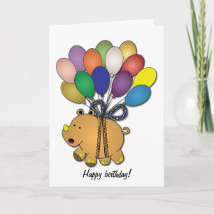 Carte Anniversaire de enfant : Rhino