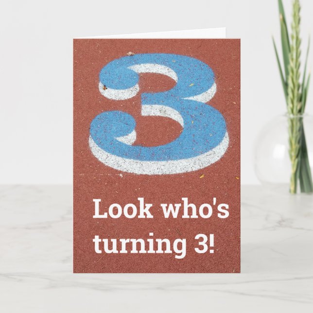 Carte anniversaire de enfant Runway Track de 3e an (Devant)